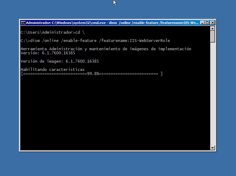 Construir un servidor web con IIS7.5 Server Core